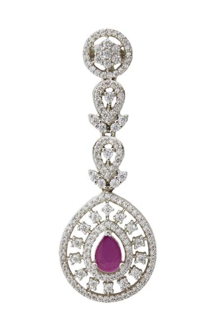 Buy Nazaakat By Samara Singh Red Ruby American Diamond Earrings Online at Aza Fashions Buy_Nazaakat By Samara Singh_Red Ruby American Diamond Earrings _Online_at_Aza_Fashions