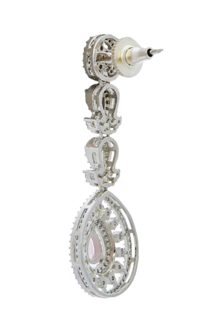 Buy_Nazaakat By Samara Singh_Pink American Diamond Earrings _Online_at_Aza_Fashions