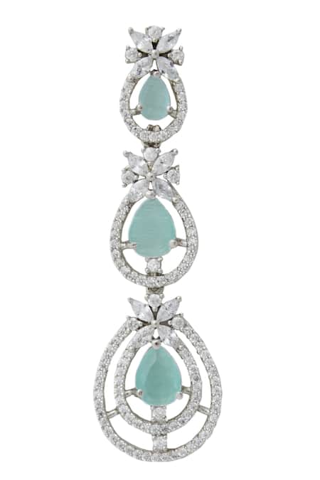 Buy Nazaakat By Samara Singh Aqua American Diamond Earrings Online at Aza Fashions Buy_Nazaakat By Samara Singh_Aqua American Diamond Earrings _Online_at_Aza_Fashions