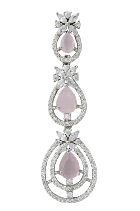 Buy_Nazaakat By Samara Singh_Pink American Diamond Earrings _Online_at_Aza_Fashions
