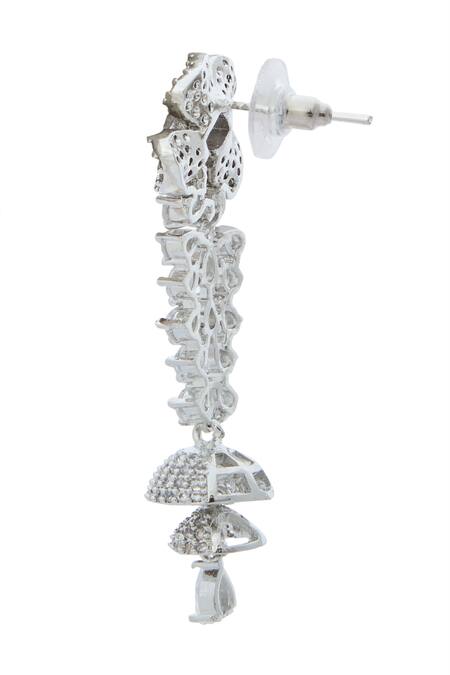 Nazaakat By Samara Singh White American Diamond Earrings Online at Aza Fashions Nazaakat By Samara Singh_White American Diamond Earrings _Online_at_Aza_Fashions