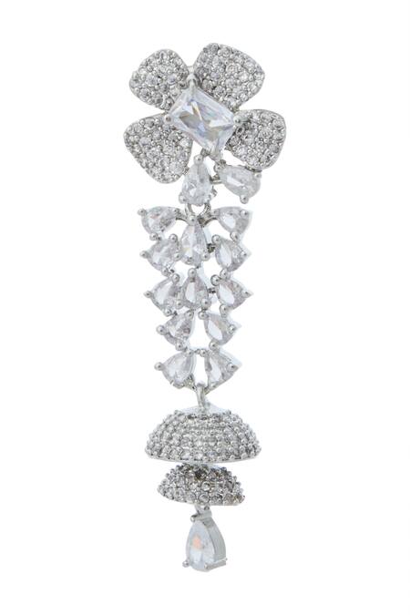 Buy Nazaakat By Samara Singh White American Diamond Earrings Online at Aza Fashions Buy_Nazaakat By Samara Singh_White American Diamond Earrings _Online_at_Aza_Fashions