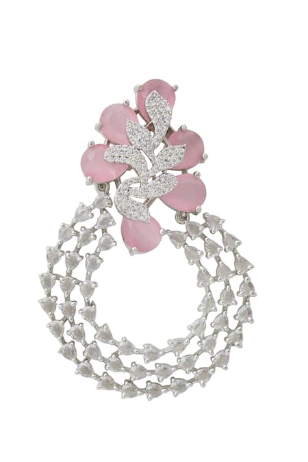 Buy Nazaakat By Samara Singh Pink American Diamond Earrings Online at Aza Fashions Buy_Nazaakat By Samara Singh_Pink American Diamond Earrings _Online_at_Aza_Fashions
