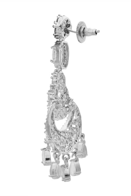 Nazaakat By Samara Singh White American Diamond Earrings Online at Aza Fashions Nazaakat By Samara Singh_White American Diamond Earrings _Online_at_Aza_Fashions