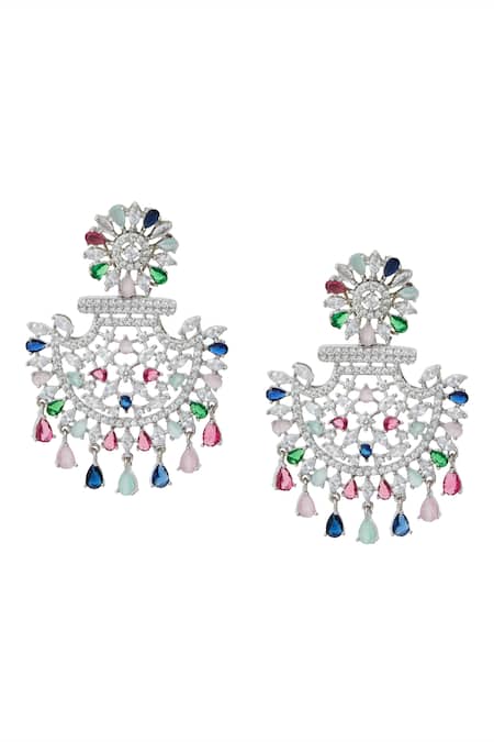 Nazaakat By Samara Singh Multicolor American Diamond Earrings 