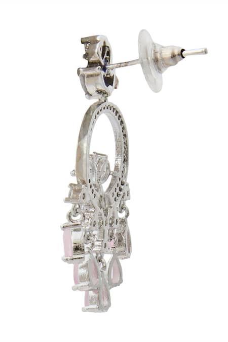 Nazaakat By Samara Singh Pink American Diamond Earrings Online at Aza Fashions Nazaakat By Samara Singh_Pink American Diamond Earrings _Online_at_Aza_Fashions