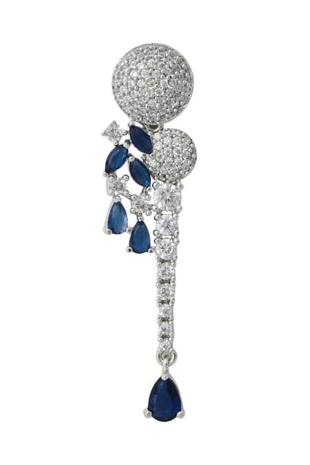 Buy_Nazaakat By Samara Singh_Blue American Diamond Necklace And Earrings _Online_at_Aza_Fashions