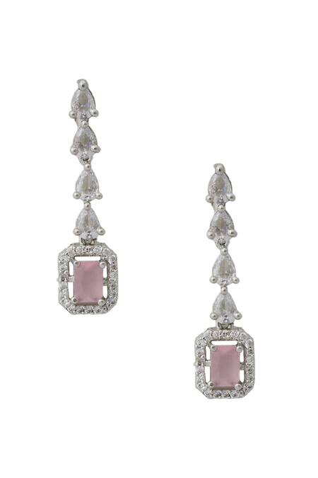 Buy_Nazaakat By Samara Singh_Pink Imitation Diamonds American Jewelry Set _Online_at_Aza_Fashions