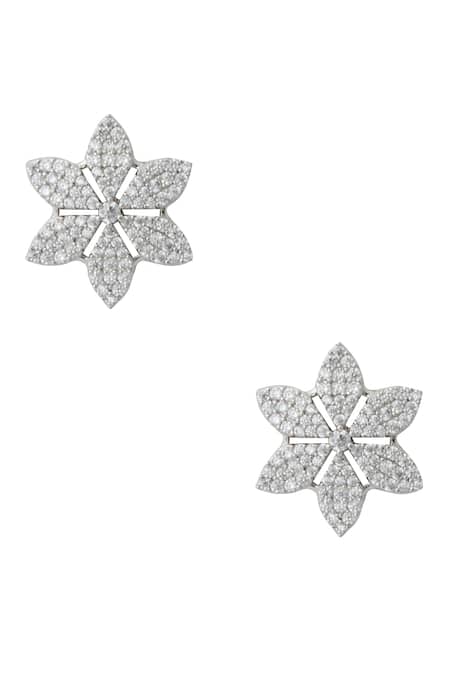 Nazaakat By Samara Singh White American Diamond Necklace And Earring Set Online at Aza Fashions Nazaakat By Samara Singh_White American Diamond Necklace And Earring Set _Online_at_Aza_Fashions