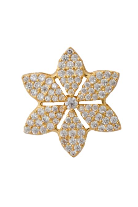 Shop Nazaakat By Samara Singh Gold Plated American Diamond Necklace And Earrings Set Online at Aza Fashions Shop_Nazaakat By Samara Singh_Gold Plated American Diamond Necklace And Earrings Set _Online_at_Aza_Fashions