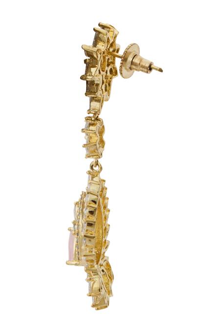 Nazaakat By Samara Singh Pink Brass Necklace And Earring Set Online at Aza Fashions Nazaakat By Samara Singh_Pink Brass Necklace And Earring Set _Online_at_Aza_Fashions