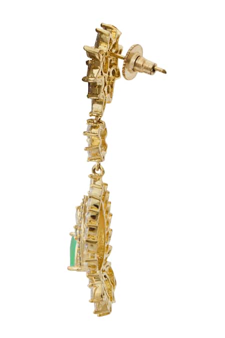 Nazaakat By Samara Singh Aqua Brass Necklace And Earring Set Online at Aza Fashions Nazaakat By Samara Singh_Aqua Brass Necklace And Earring Set _Online_at_Aza_Fashions