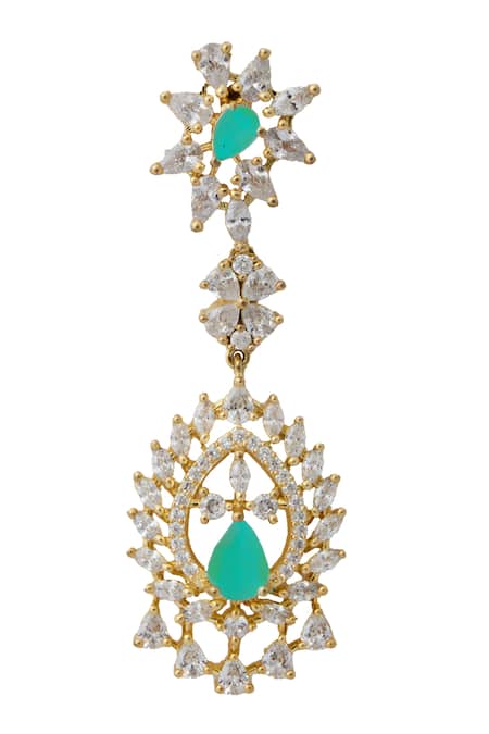 Shop Nazaakat By Samara Singh Aqua Brass Necklace And Earring Set Online at Aza Fashions Shop_Nazaakat By Samara Singh_Aqua Brass Necklace And Earring Set _Online_at_Aza_Fashions