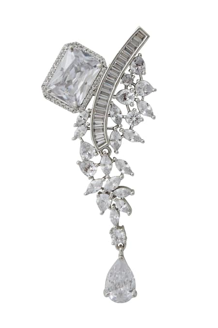 Buy_Nazaakat By Samara Singh_White American Diamond Necklace And Earrings Set _Online_at_Aza_Fashions