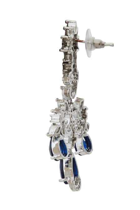 Nazaakat By Samara Singh Blue Imitation Diamonds American Necklace And Earring Set Online at Aza Fashions Nazaakat By Samara Singh_Blue Imitation Diamonds American Necklace And Earring Set _Online_at_Aza_Fashions