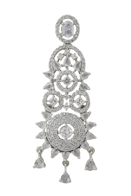 Nazaakat By Samara Singh White Brass American Diamond Jewelry Set at Aza Fashions Nazaakat By Samara Singh_White Brass American Diamond Jewelry Set _at_Aza_Fashions