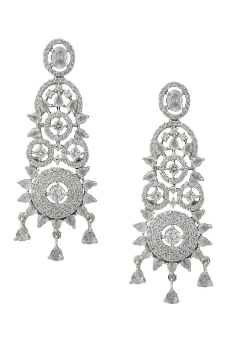 Buy Nazaakat By Samara Singh White Brass American Diamond Jewelry Set Buy_Nazaakat By Samara Singh_White Brass American Diamond Jewelry Set