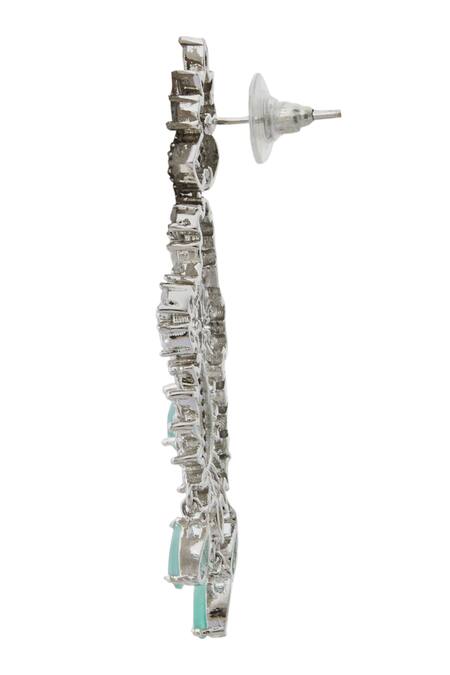 Nazaakat By Samara Singh_Aqua Brass Necklace And Earring Set _Online_at_Aza_Fashions