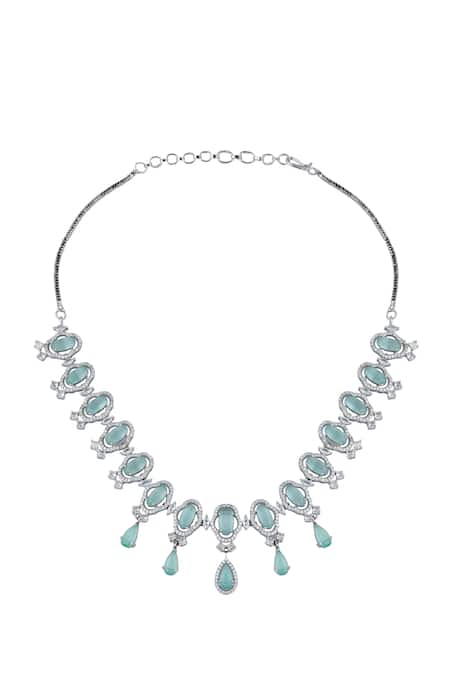 Buy Nazaakat By Samara Singh Aqua American Diamond Jewelry Set Online at Aza Fashions Buy_Nazaakat By Samara Singh_Aqua American Diamond Jewelry Set _Online_at_Aza_Fashions