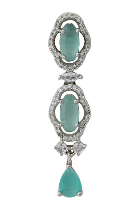 Shop Nazaakat By Samara Singh Aqua American Diamond Jewelry Set Online at Aza Fashions Shop_Nazaakat By Samara Singh_Aqua American Diamond Jewelry Set _Online_at_Aza_Fashions