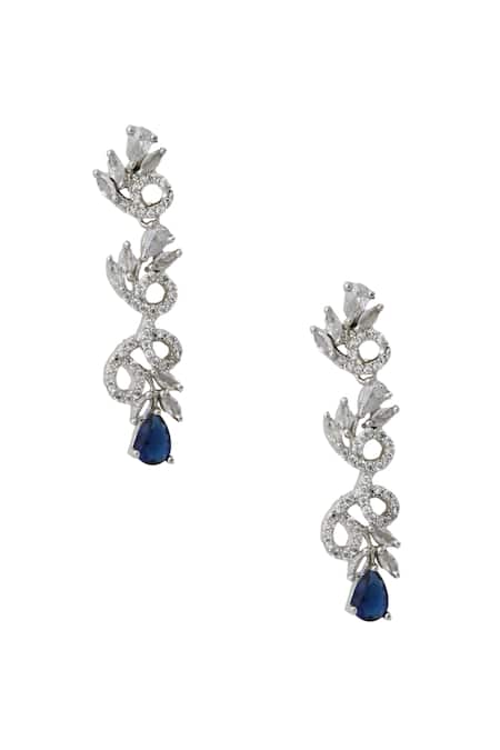 Buy_Nazaakat By Samara Singh_Blue American Diamond Necklace And Earring Set _Online_at_Aza_Fashions