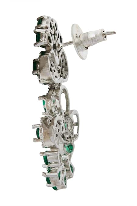 Buy_Nazaakat By Samara Singh_Green Brass American Diamond Jewelry Set _Online_at_Aza_Fashions