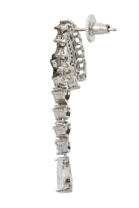 Nazaakat By Samara Singh_White American Diamond Jewelry Set _Online_at_Aza_Fashions