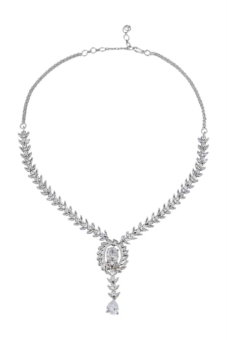 Buy_Nazaakat By Samara Singh_White American Diamond Jewelry Set _Online_at_Aza_Fashions