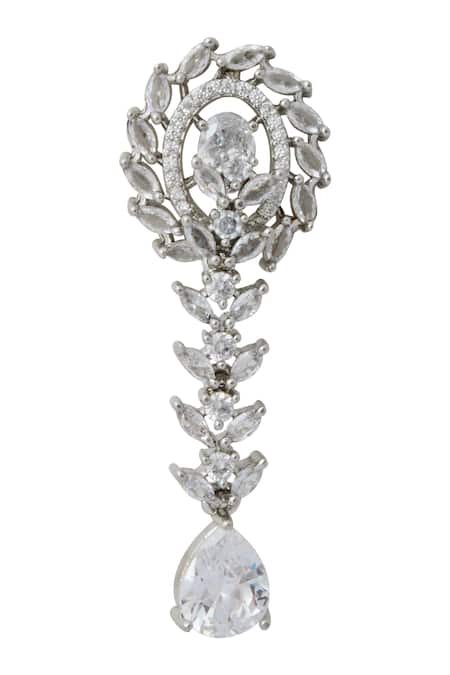 Shop_Nazaakat By Samara Singh_White American Diamond Jewelry Set _Online_at_Aza_Fashions