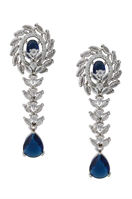 Buy_Nazaakat By Samara Singh_Blue American Diamond Jewelry Set 