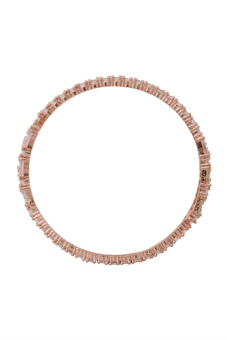 Nazaakat By Samara Singh Rose Gold Imitation Diamonds American Bangles Set Online at Aza Fashions Nazaakat By Samara Singh_Rose Gold Imitation Diamonds American Bangles Set _Online_at_Aza_Fashions