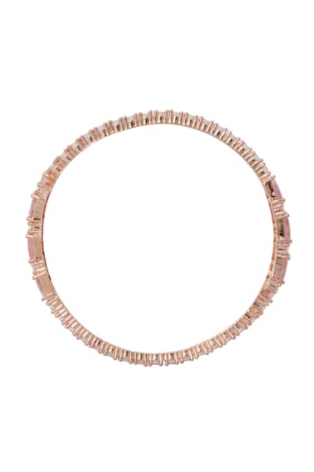 Nazaakat By Samara Singh Rose Gold American Diamond Bangles Online at Aza Fashions Nazaakat By Samara Singh_Rose Gold American Diamond Bangles _Online_at_Aza_Fashions