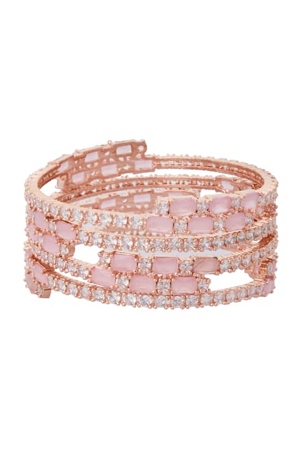 Shop Nazaakat By Samara Singh Rose Gold American Diamond Bangles Online at Aza Fashions Shop_Nazaakat By Samara Singh_Rose Gold American Diamond Bangles _Online_at_Aza_Fashions
