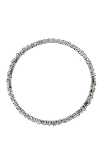 Nazaakat By Samara Singh Silver Plated Imitation Diamonds American Bangle Set Online at Aza Fashions Nazaakat By Samara Singh_Silver Plated Imitation Diamonds American Bangle Set _Online_at_Aza_Fashions
