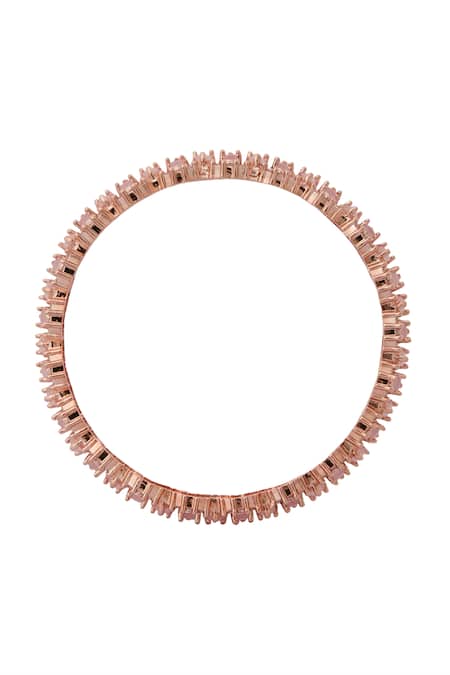 Nazaakat By Samara Singh_Rose Gold American Diamond Bangles _Online_at_Aza_Fashions