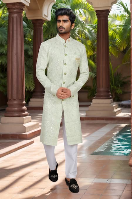 Arihant Rai Sinha Green Thread & Sequin Sherwani Set 
