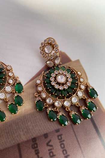 Saga Jewels Green Designer Earrings 