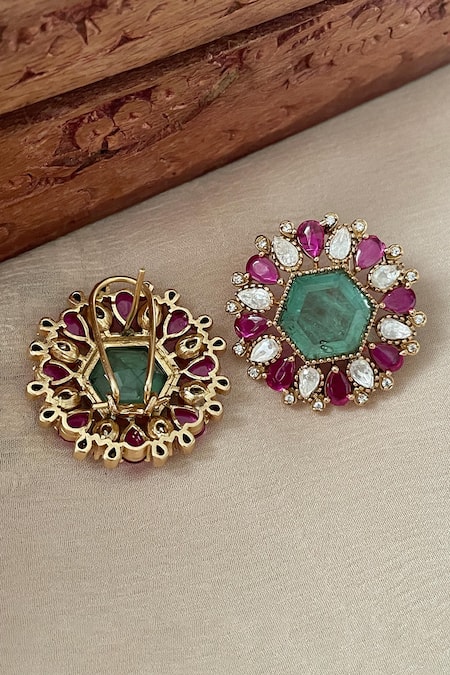 Saga Jewels Multi Stone Designer Earrings 