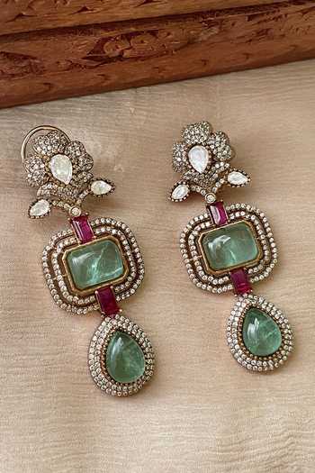 Saga Jewels Designer Multi Stone Earrings 
