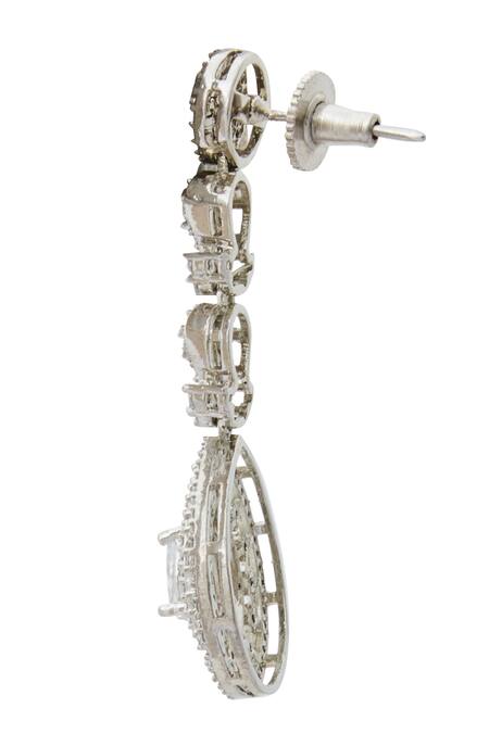 Nazaakat By Samara Singh White American Diamond Earrings Online at Aza Fashions Nazaakat By Samara Singh_White American Diamond Earrings _Online_at_Aza_Fashions