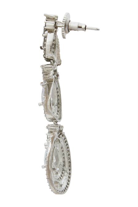 Nazaakat By Samara Singh White American Diamond Earrings Online at Aza Fashions Nazaakat By Samara Singh_White American Diamond Earrings _Online_at_Aza_Fashions