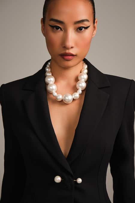 Buy_Anaash_White Pearls The Raya Brooch _Online_at_Aza_Fashions