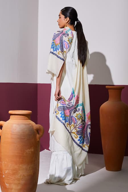 SHAZA Pashmina Kalamkari Border Stole 