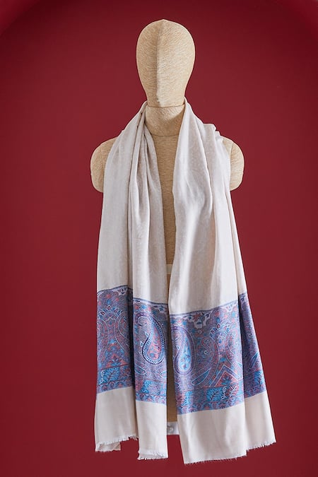 SHAZA Multi Color Kani Multicolor Pashmina Stole 