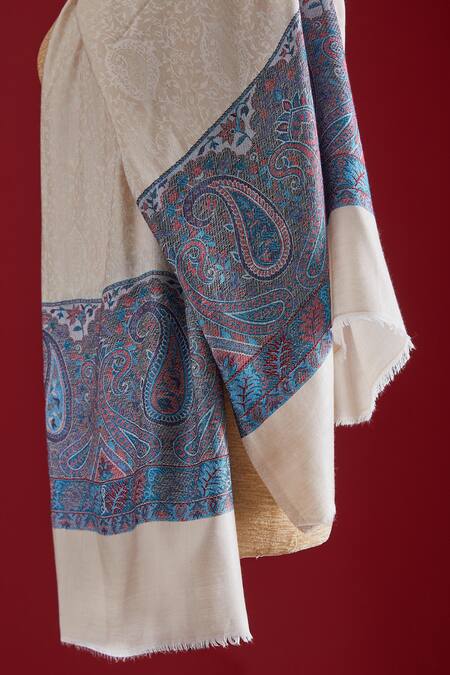 SHAZA Multi Color Kani Multicolor Pashmina Stole Online at Aza Fashions SHAZA_Multi Color Kani Multicolor Pashmina Stole_Online_at_Aza_Fashions