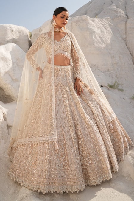 House of sikka Gold Embroidered Lehenga Set 