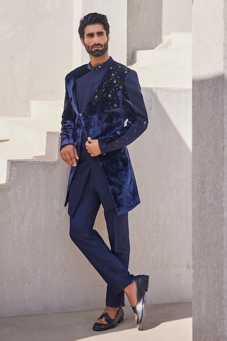 YAJY by Aditya Jain Moonlit Mirage Bandhgala Set 