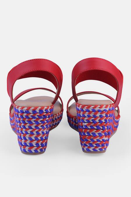 Buy Heel Your Sole Red Genuine Leather Wedge Sandals Buy_Heel Your Sole_Red Genuine Leather Wedge Sandals