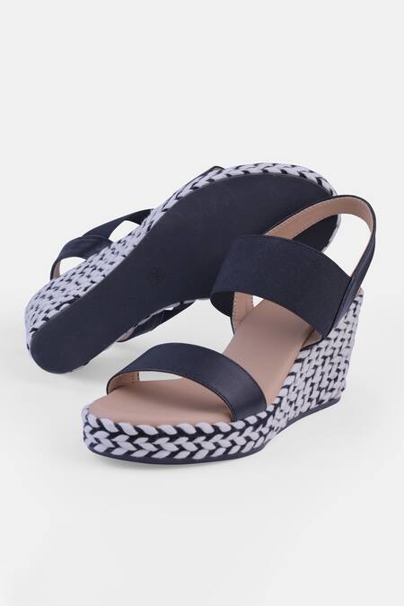 Heel Your Sole_Black Genuine Leather Wedges _at_Aza_Fashions