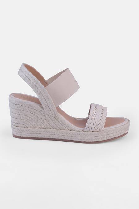 Buy_Heel Your Sole_Off White Genuine Leather Wedge Heels _Online_at_Aza_Fashions